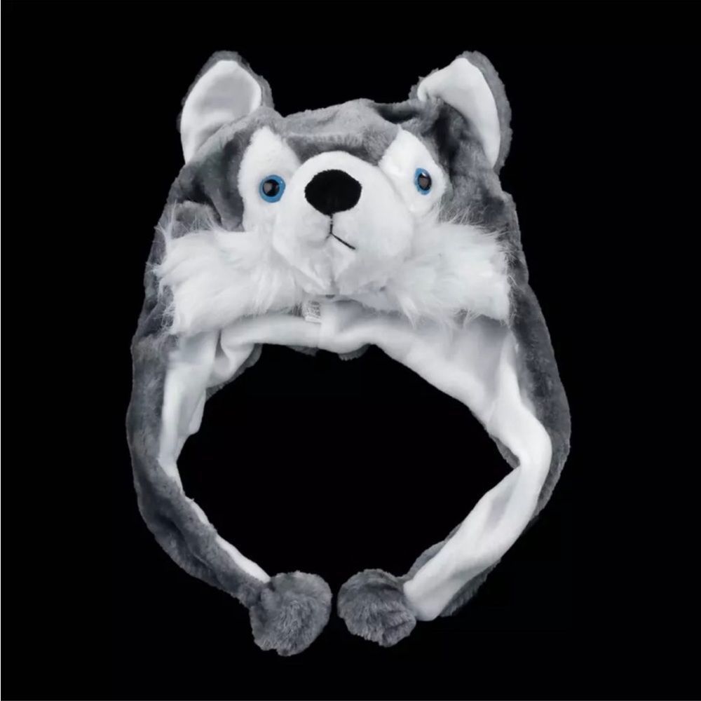 Winter Wolf Hat Beanie Fun Furry Animal Husky - Picture 2 of 8